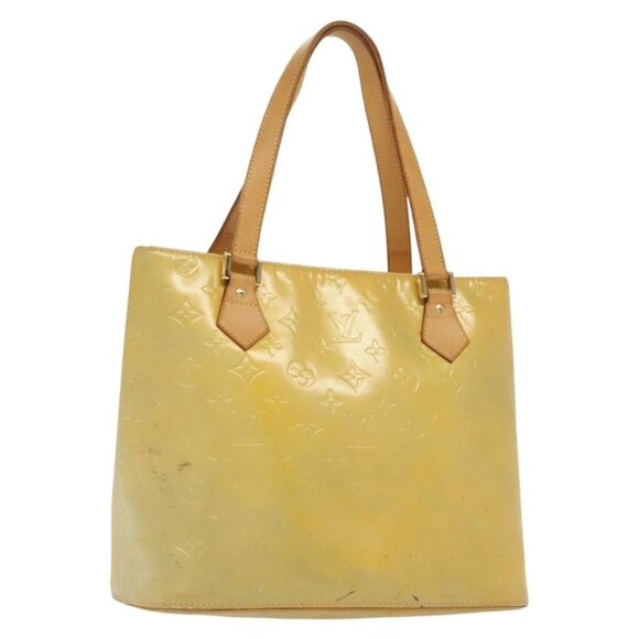LOUIS VUITTON Monogram Vernis Houston Hand Bag Gris LV Auth - Picture 1 of 16